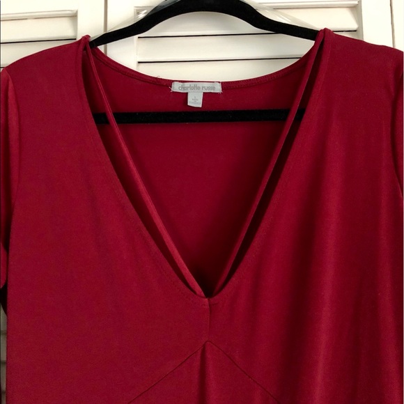 ❌[SOLD]❌ NWT burgundy v-neck bodysuit - Picture 3 of 3